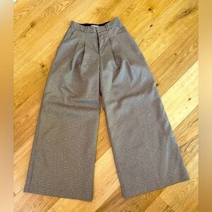 Anthropologie Maeve High Waist Plaid Pants with Sequin Detail
